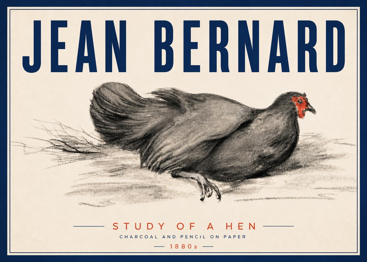 Jean Bernard Study of a Hen No5 - Affiche