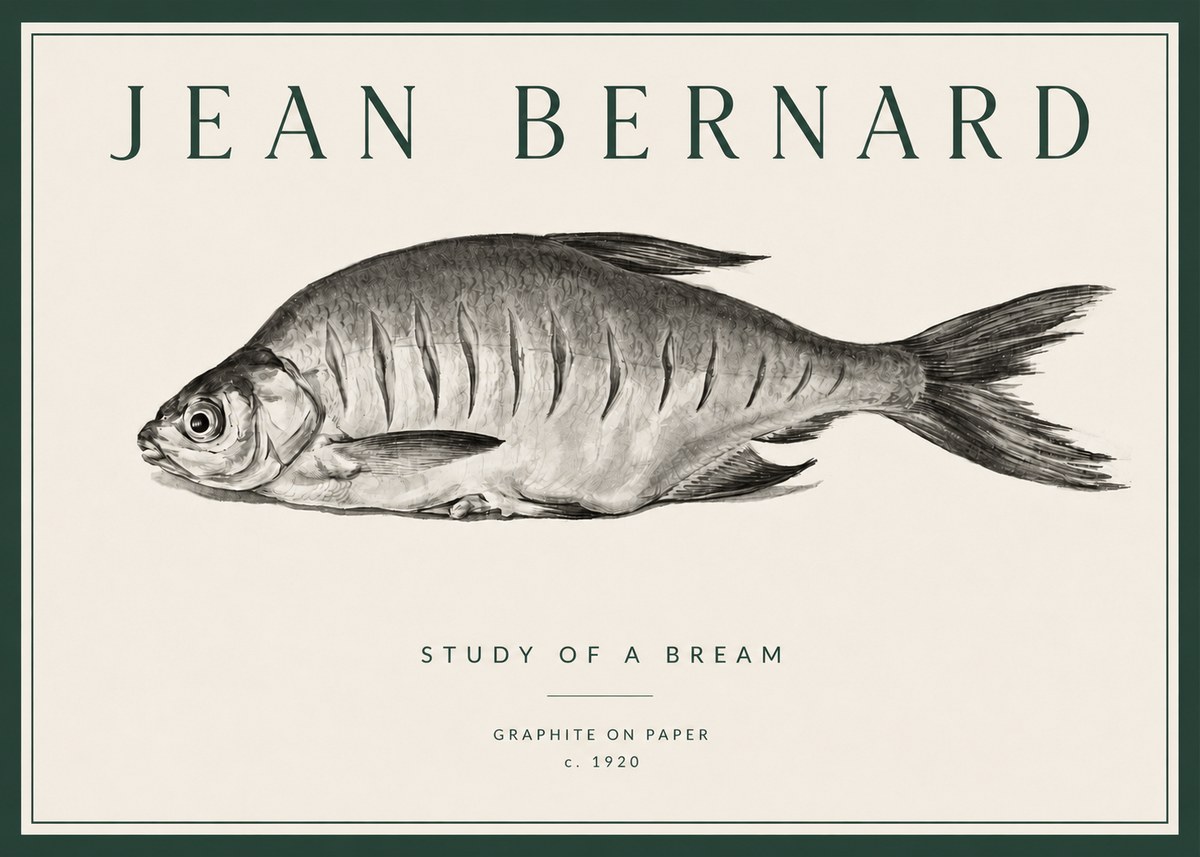 Jean Bernard Study of a Bream No3 - Affiche