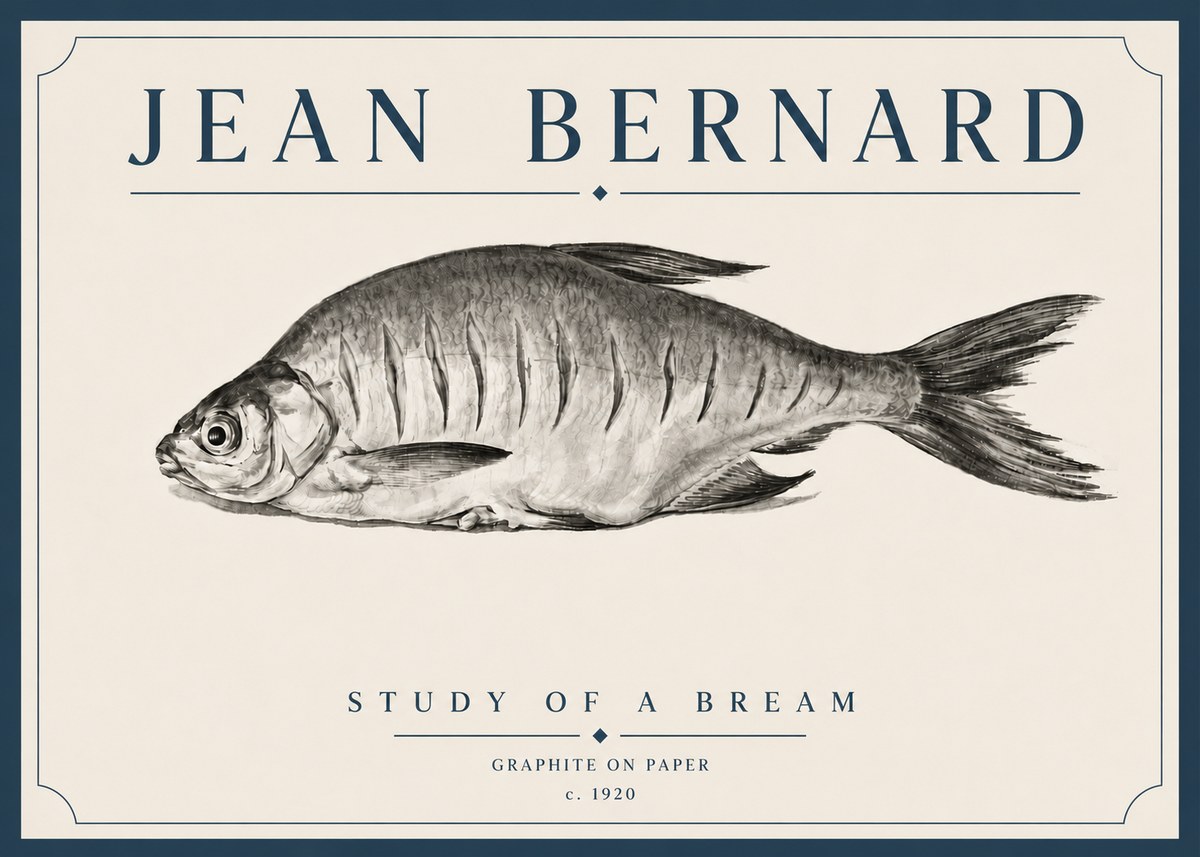 Jean Bernard Study of a Bream No5 - Affiche