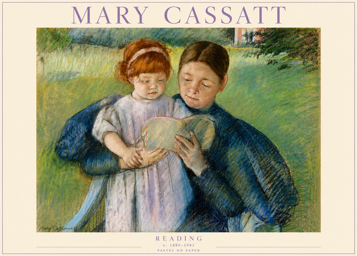 Mary Cassatt Reading No3 - Affiche
