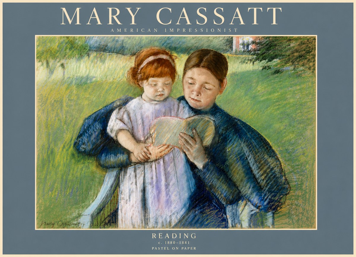 Mary Cassatt Reading No4 - Affiche