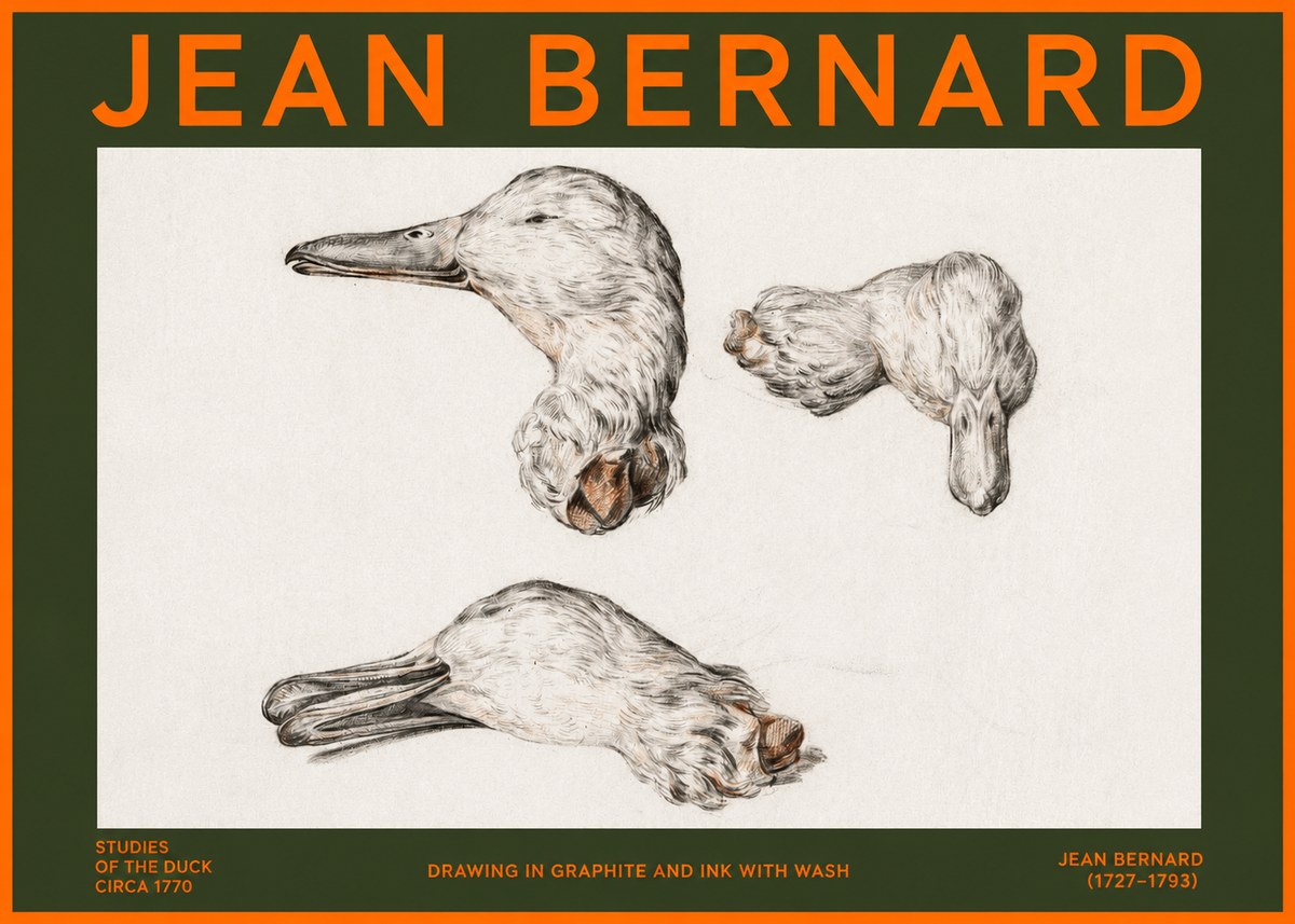 Jean Bernard Studies of the Duck No2 - Affiche