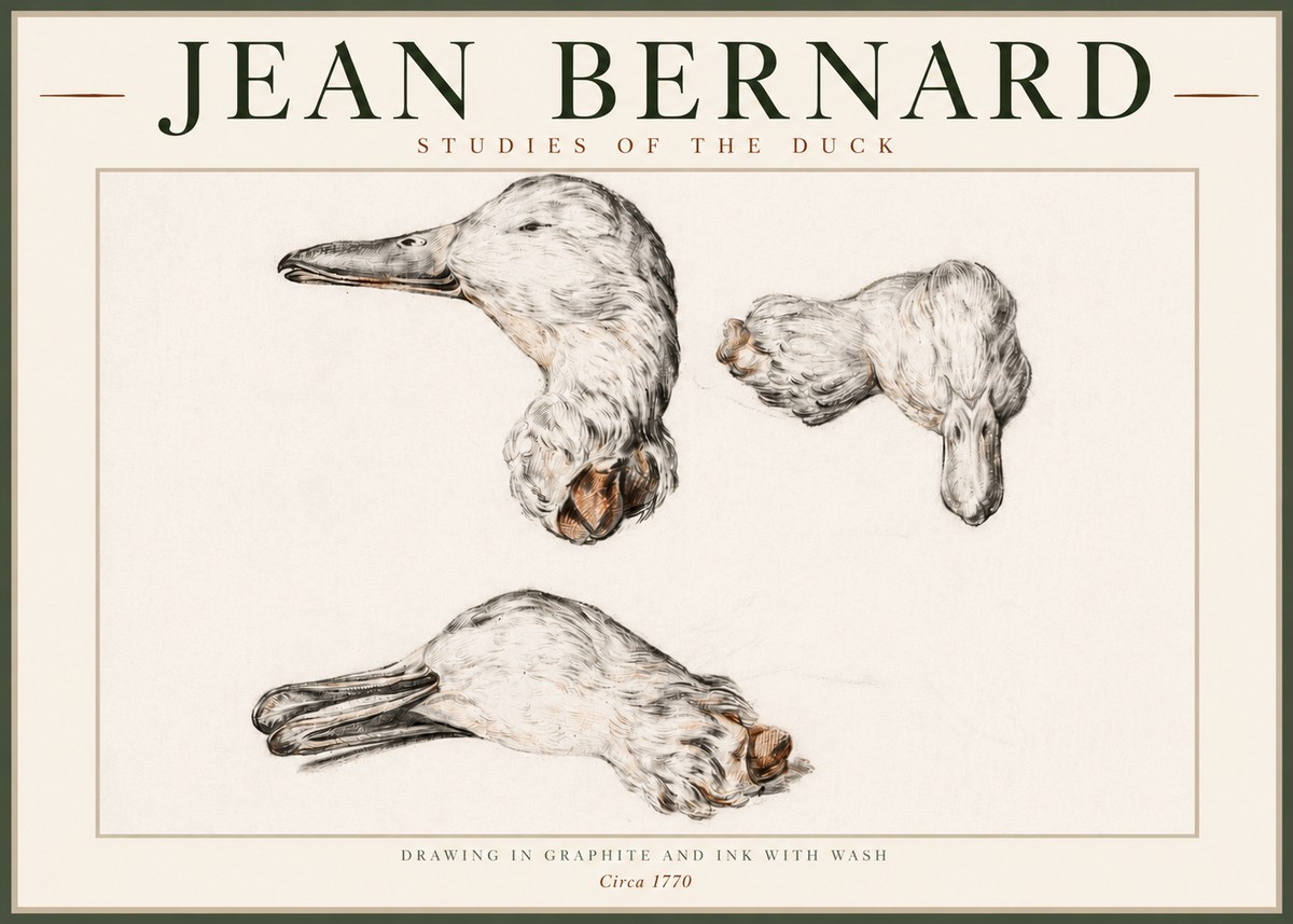 Jean Bernard Studies of the Duck No4 - Affiche