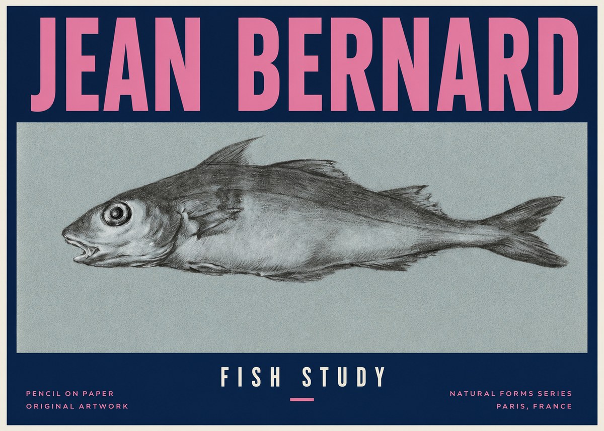 Jean Bernard Fish Study I No3 - Affiche