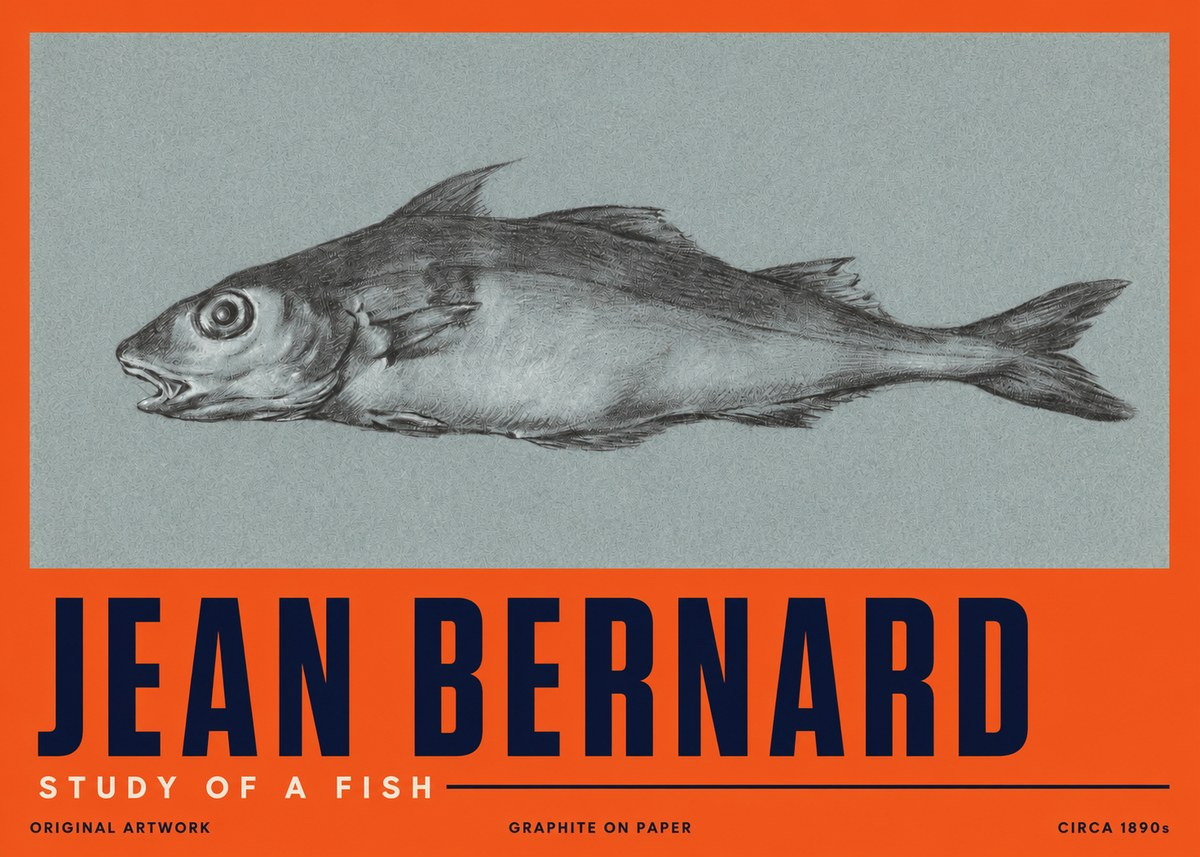 Jean Bernard Fish Study I No5 - Affiche