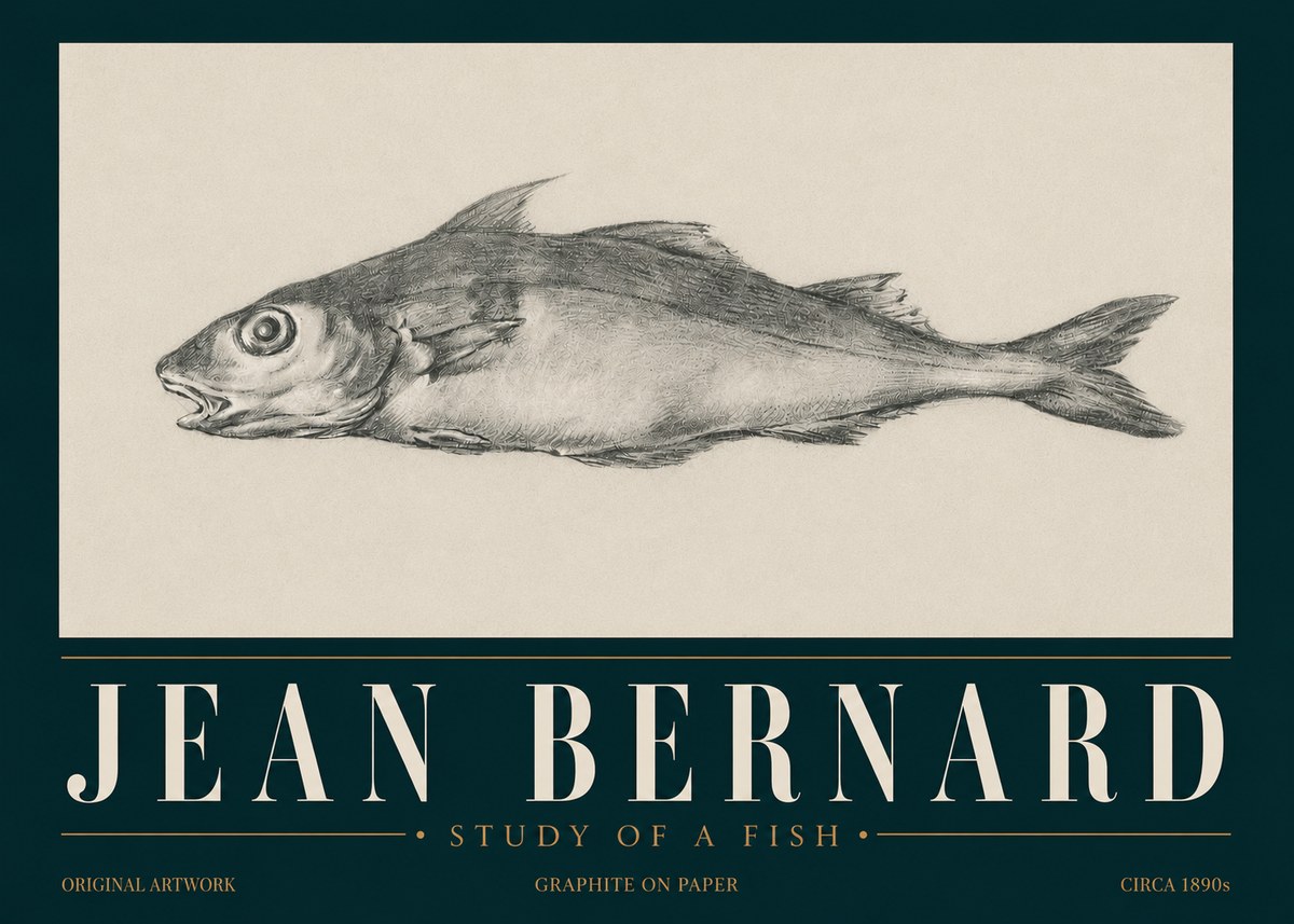 Jean Bernard Fish Study I No6 - Affiche