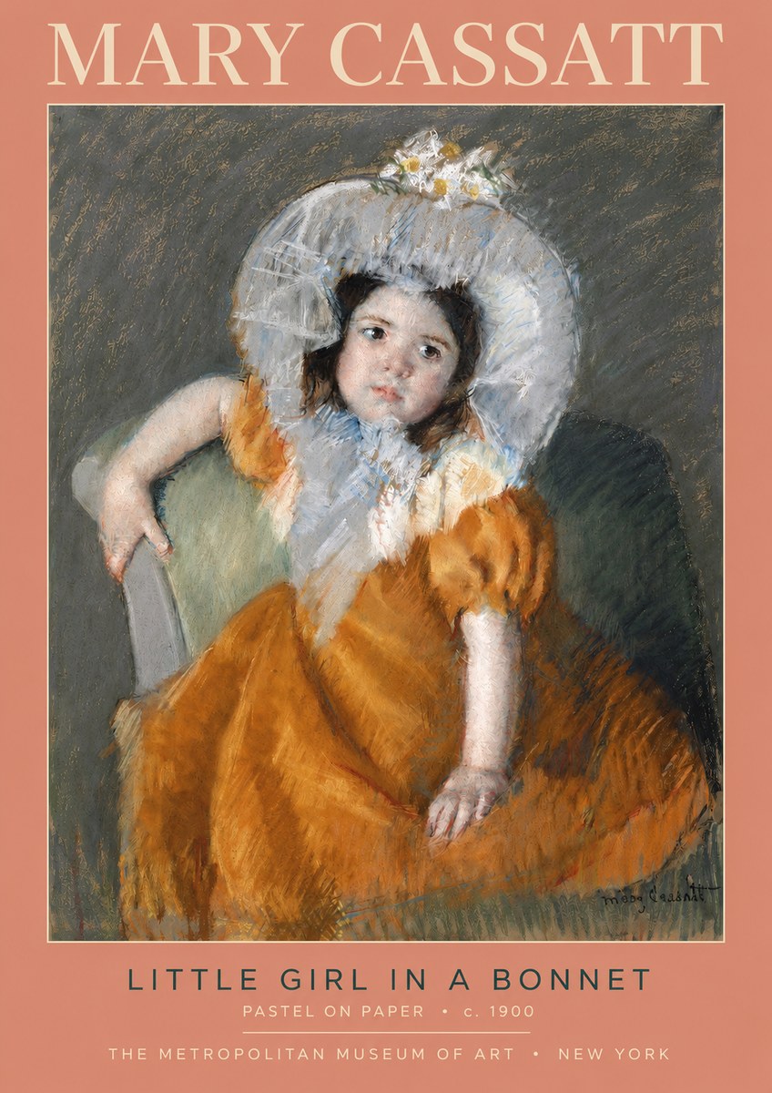 Mary Cassatt Little Girl in a Bonnet No2 - Affiche