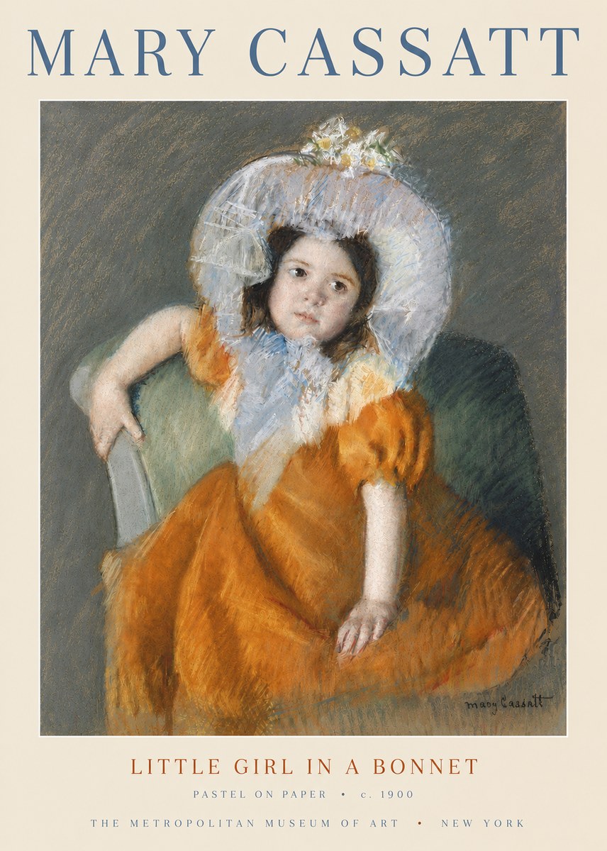 Mary Cassatt Little Girl in a Bonnet No4 - Affiche