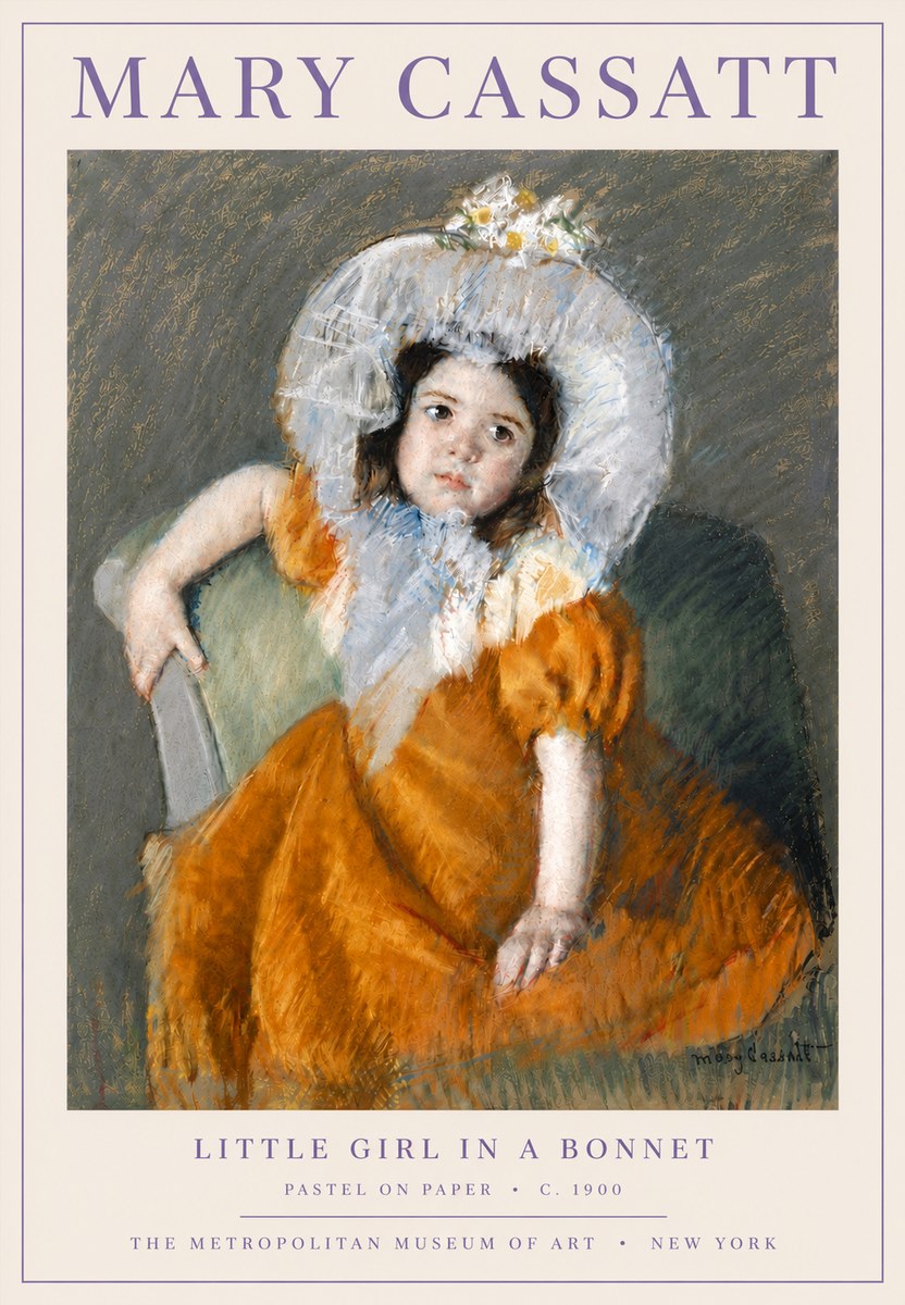 Mary Cassatt Little Girl in a Bonnet No6 - Affiche