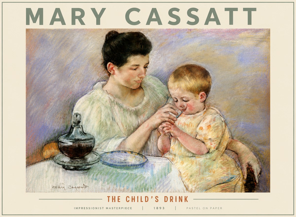 Mary Cassatt The Child's Drink No5 - Affiche