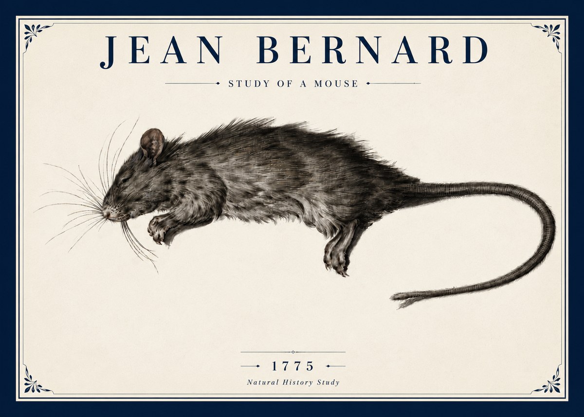 Jean Bernard Study of a Mouse II No5 - Affiche