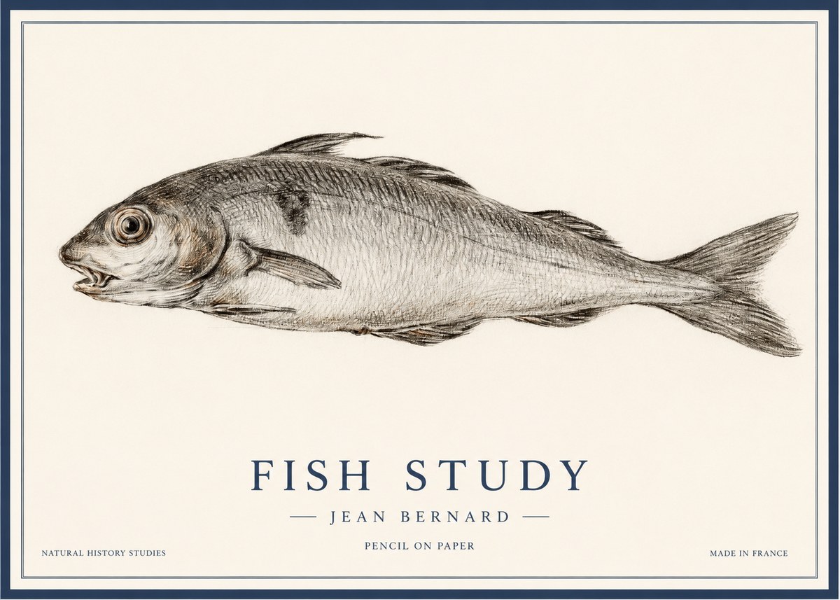 Jean Bernard Fish Study III No1 - Affiche