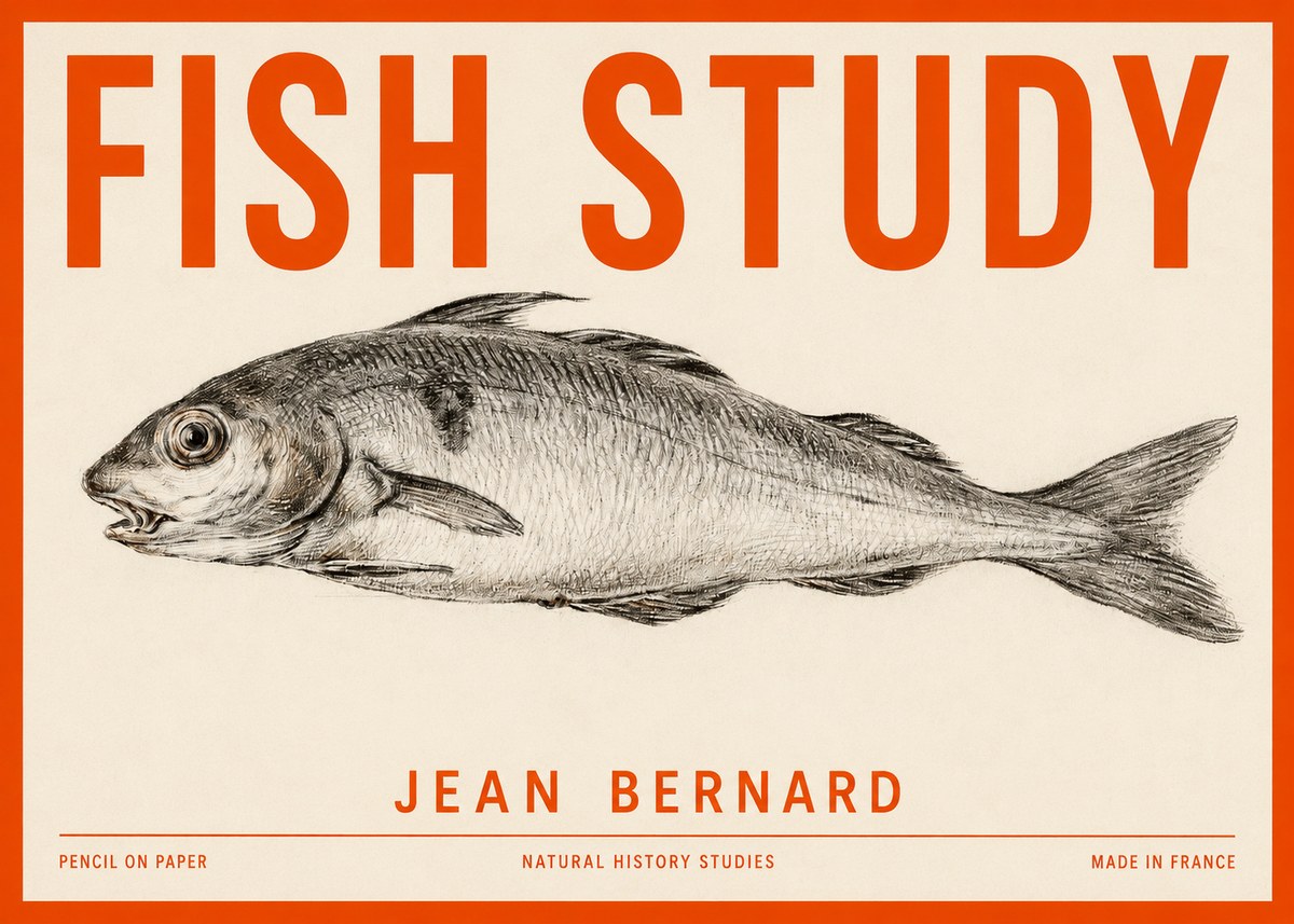 Jean Bernard Fish Study III No2 - Affiche