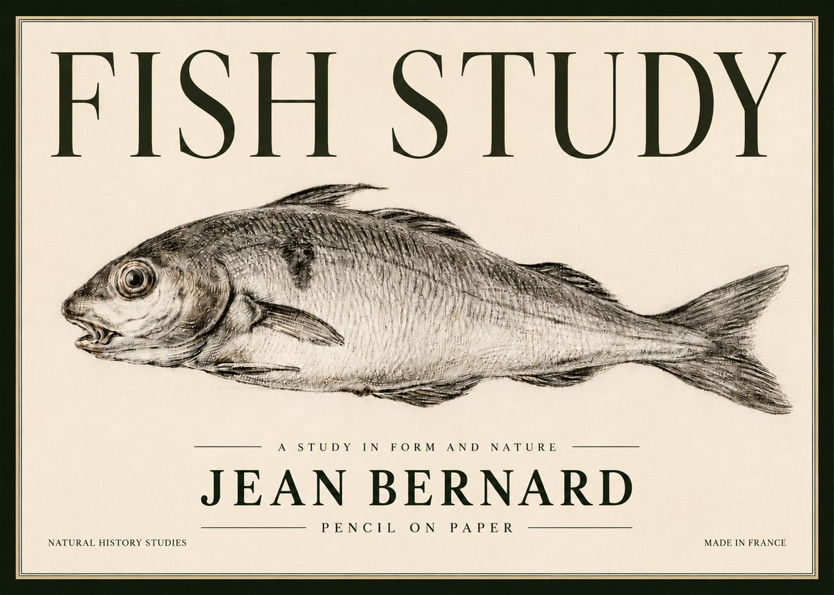 Jean Bernard Fish Study III No6 - Affiche