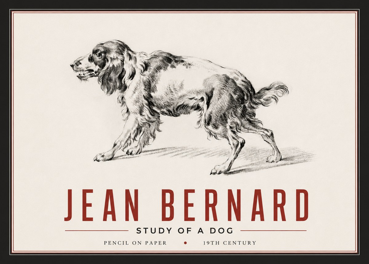 Jean Bernard Study of a Dog V No6 - Affiche