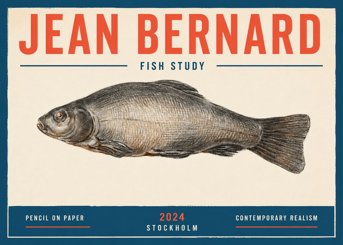 Jean Bernard Fish Study IV No2 - Affiche