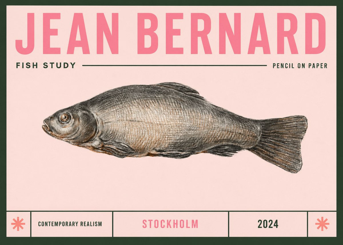 Jean Bernard Fish Study IV No3 - Affiche