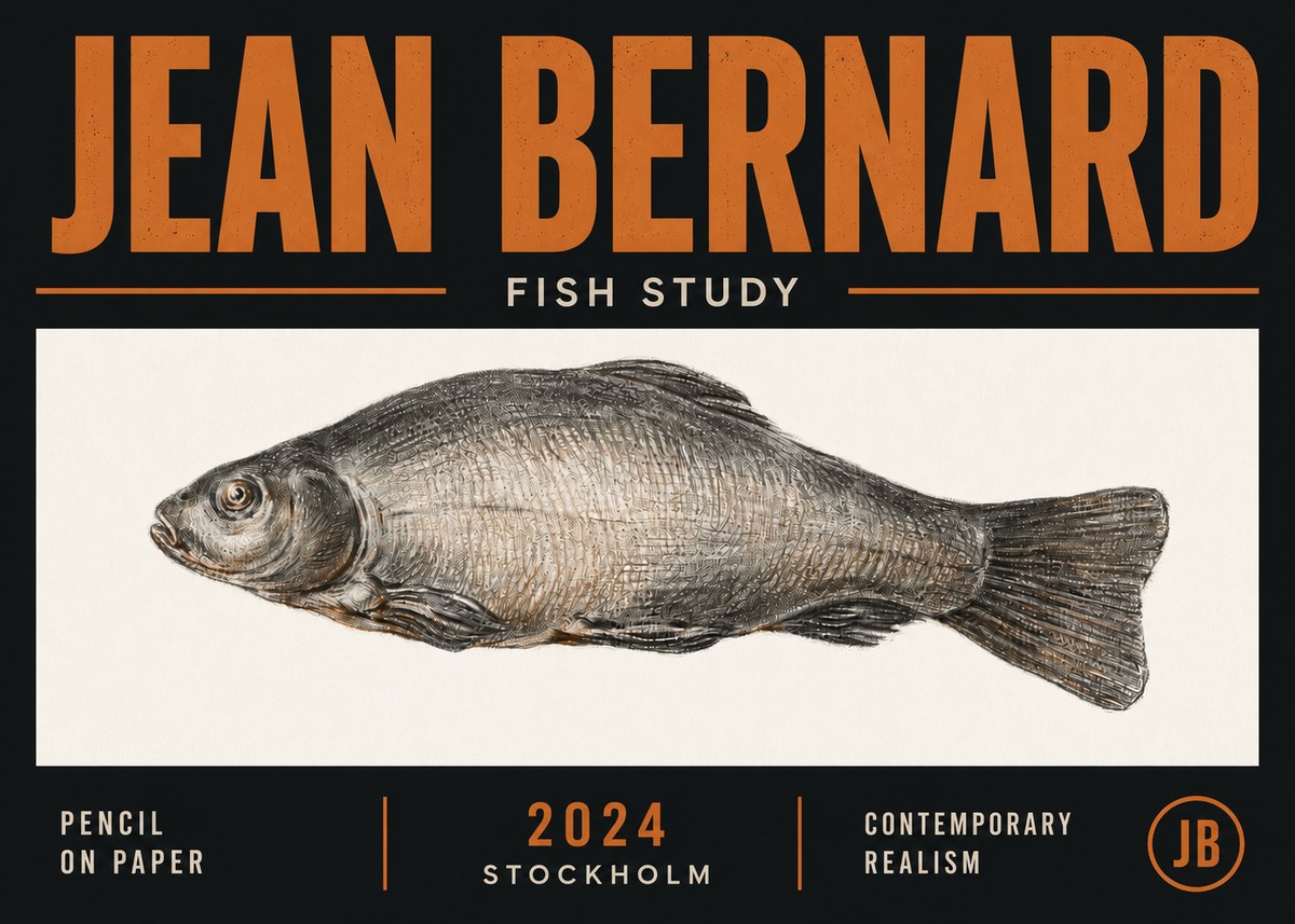Jean Bernard Fish Study IV No4 - Affiche