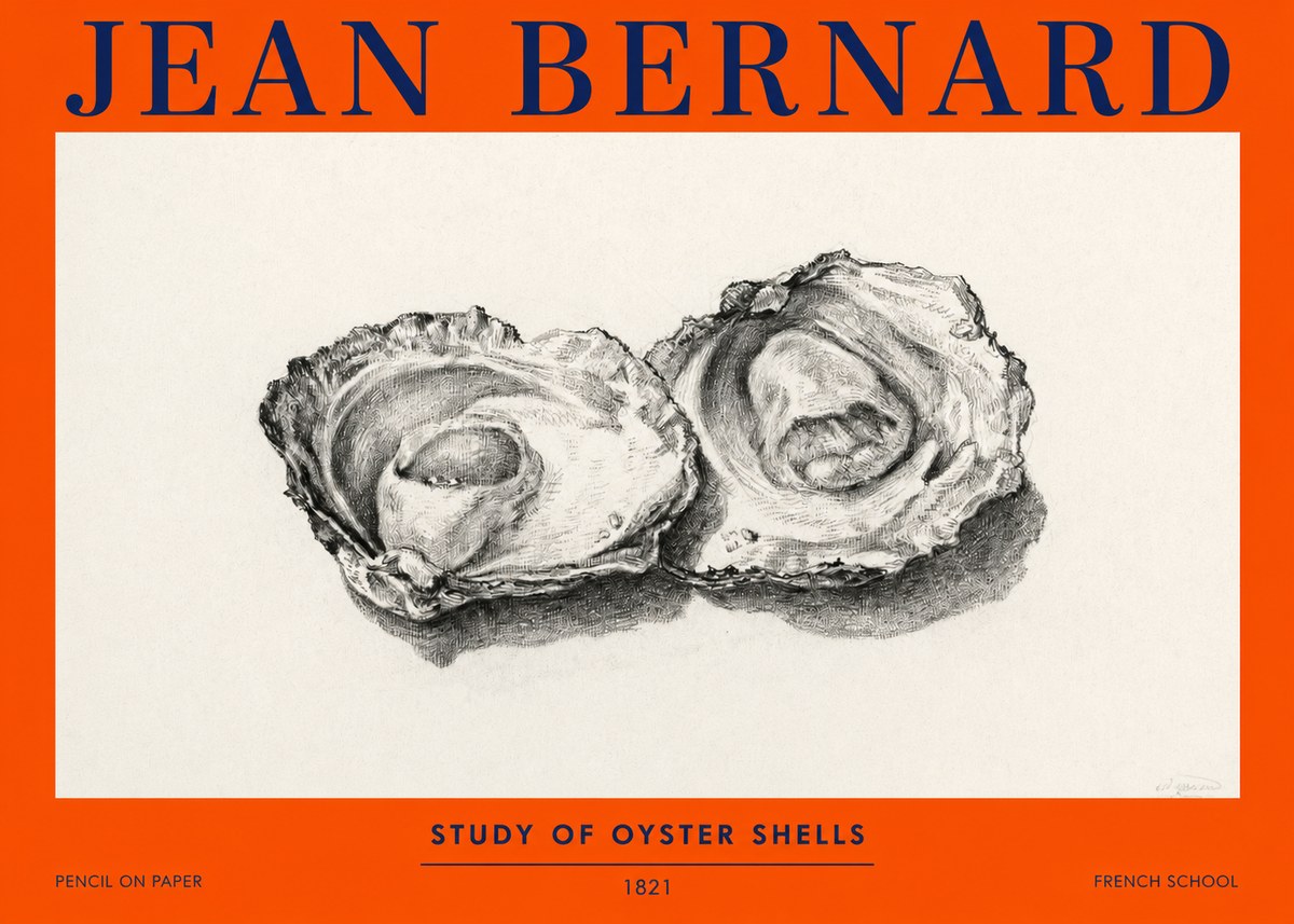 Jean Bernard Study of Oyster Shells No2 - Affiche