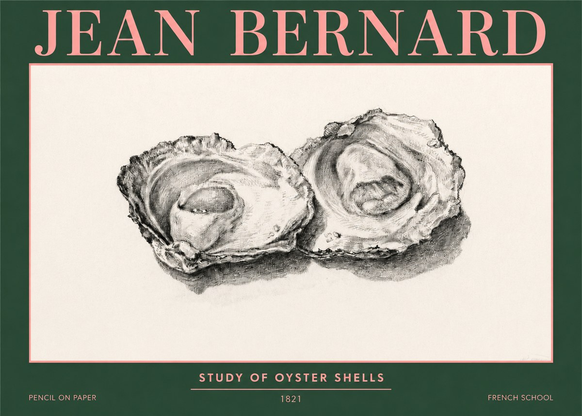 Jean Bernard Study of Oyster Shells No3 - Affiche
