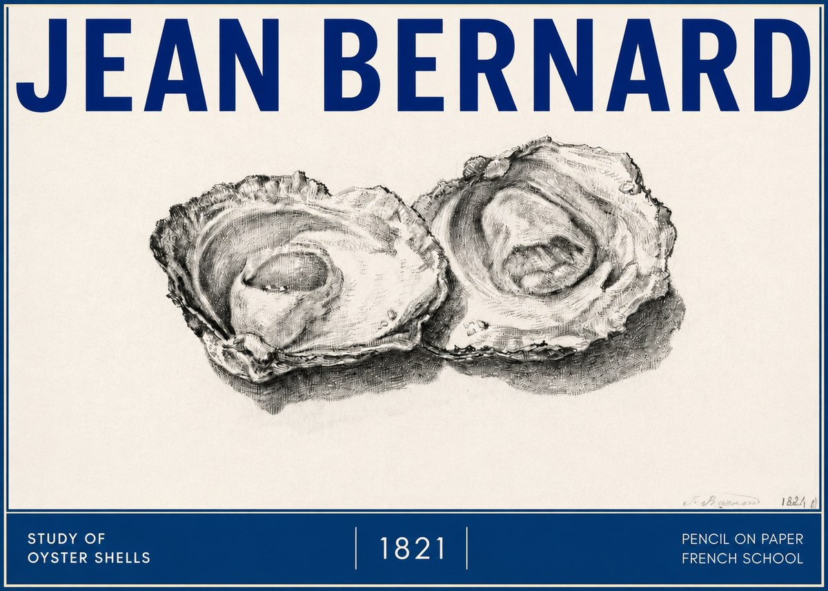 Jean Bernard Study of Oyster Shells No4 - Affiche