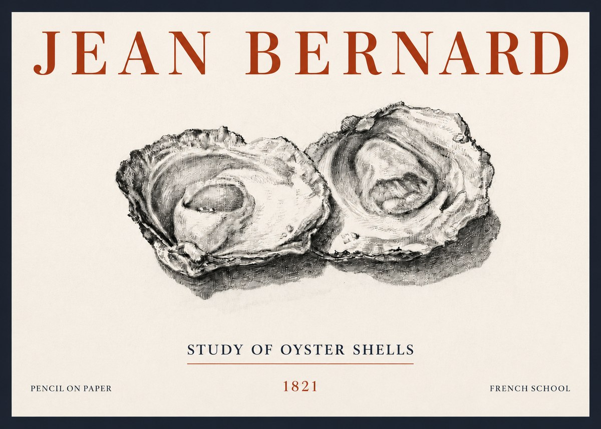 Jean Bernard Study of Oyster Shells No5 - Affiche