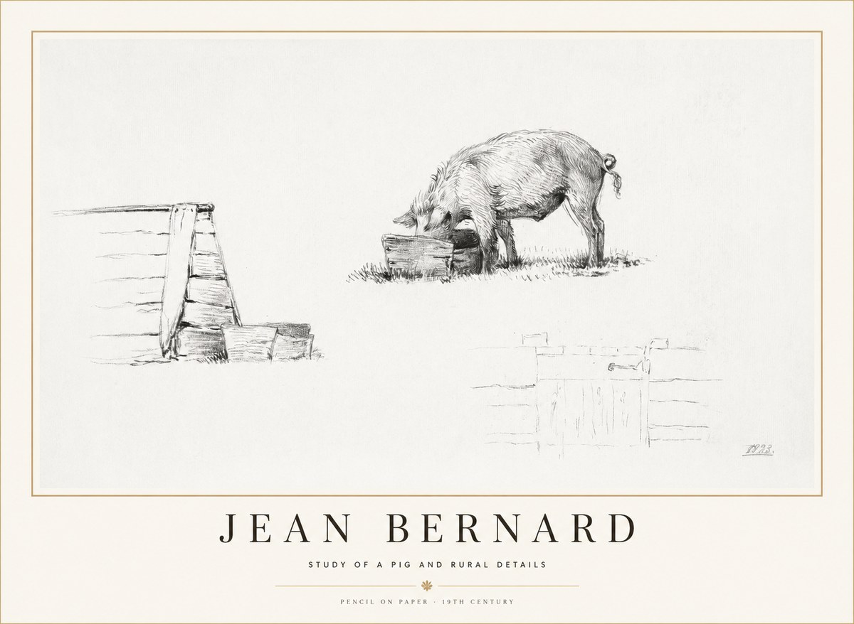 Jean Bernard Pig Study No2 - Affiche