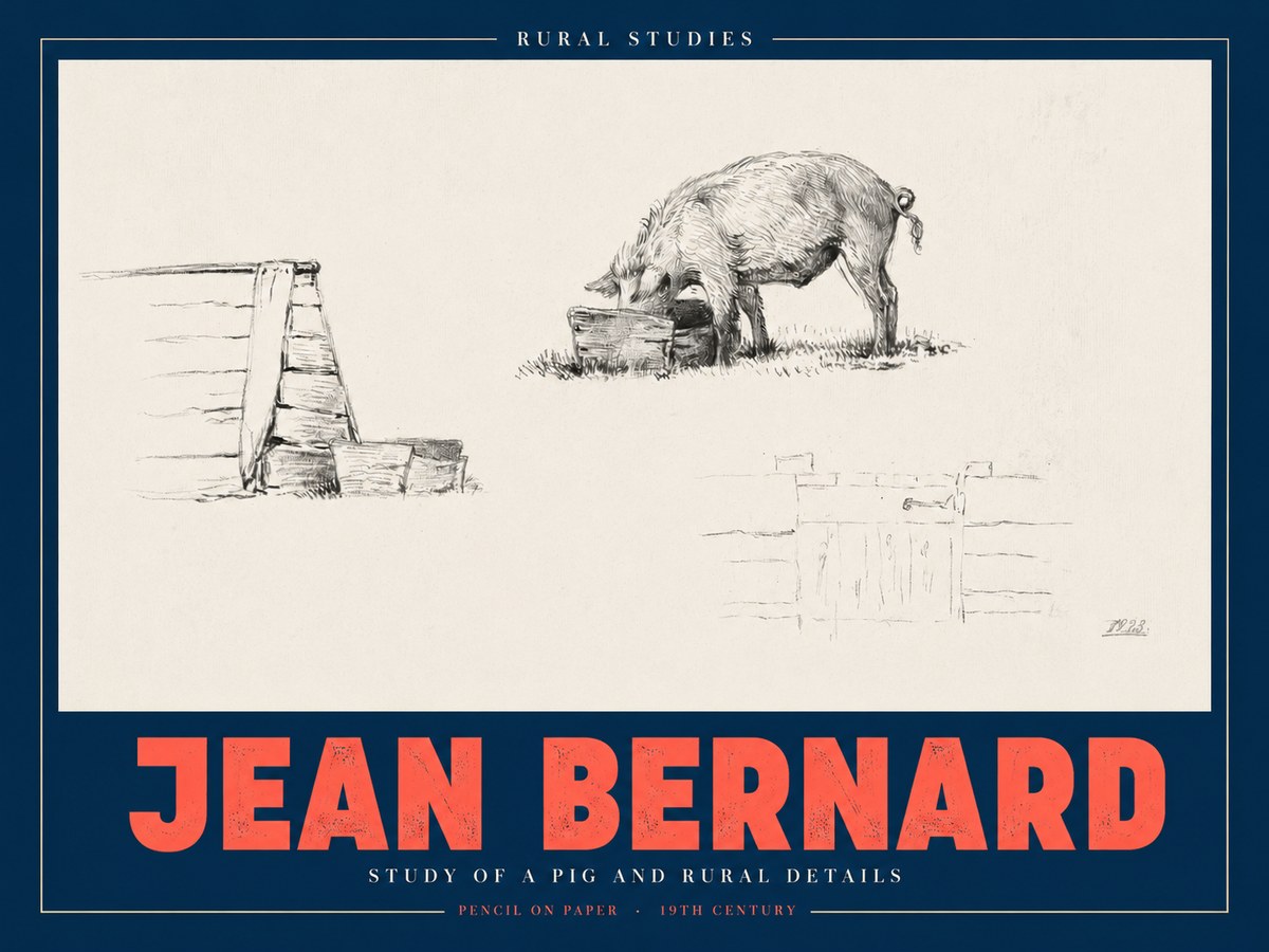 Jean Bernard Pig Study No3 - Affiche
