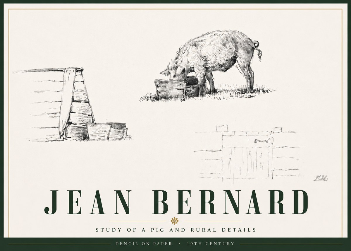 Jean Bernard Pig Study No6 - Affiche