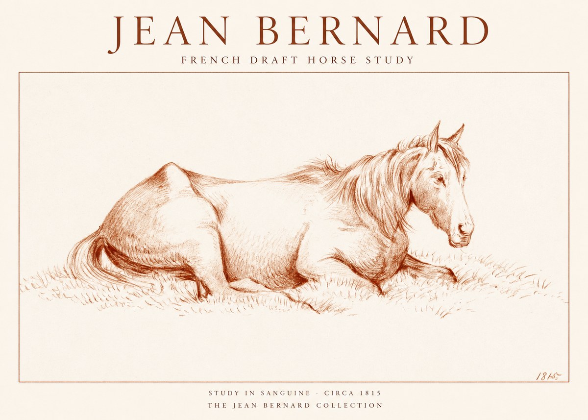 Jean Bernard Reclining Horse No2 - Affiche