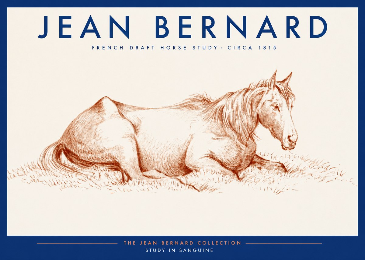 Jean Bernard Reclining Horse No3 - Affiche