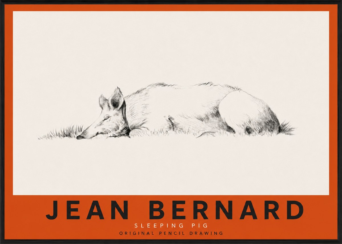 Jean Bernard Sleeping Pig II No3 - Affiche
