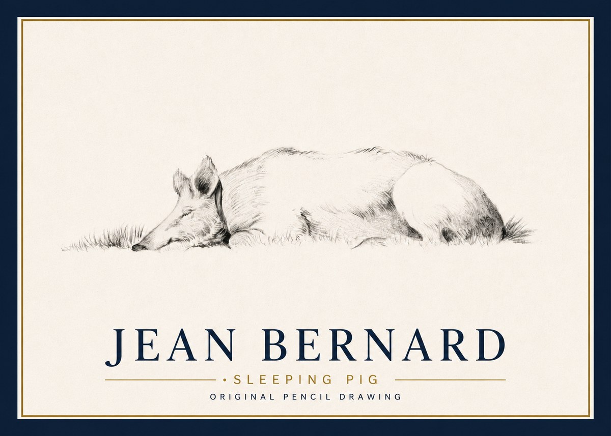 Jean Bernard Sleeping Pig II No4 - Affiche