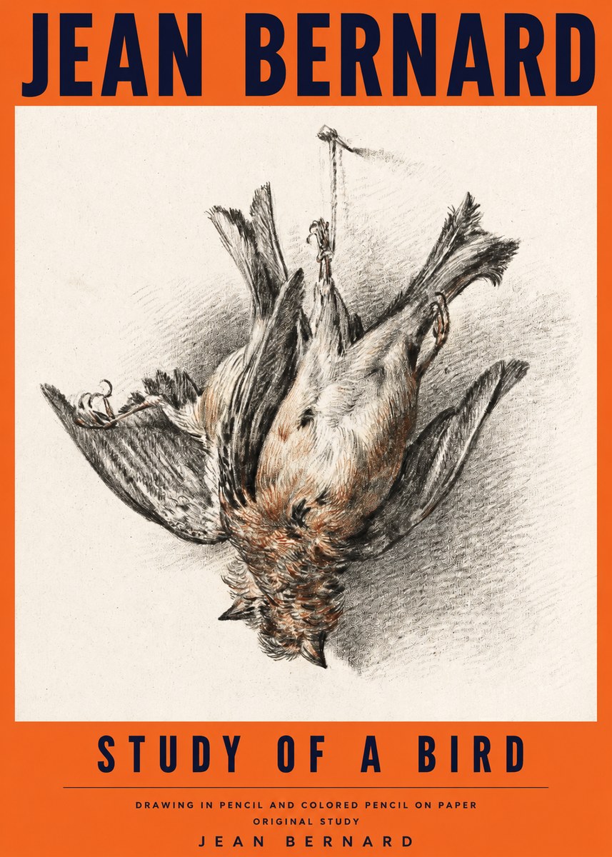 Jean Bernard Study of a Bird IV No4 - Affiche