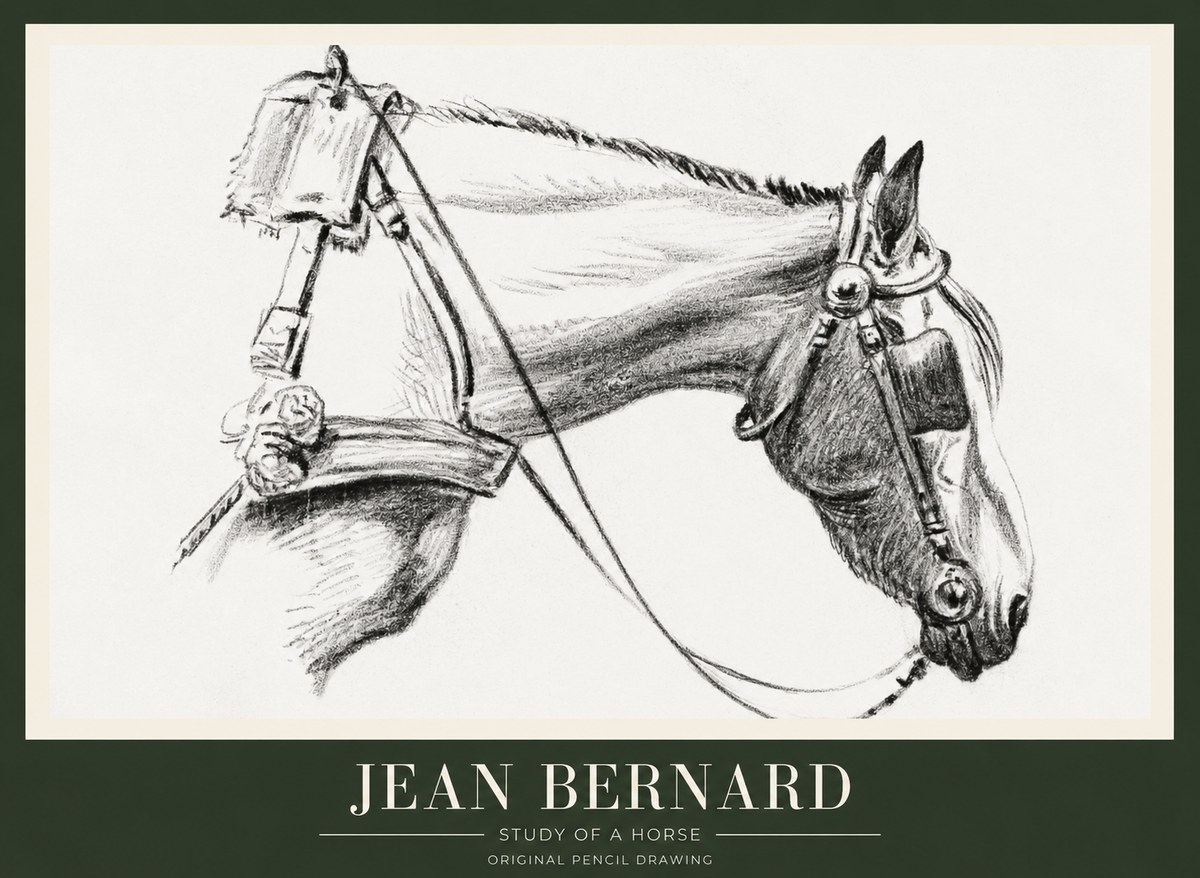 Jean Bernard Study of a Horse XVIII No1 - Affiche