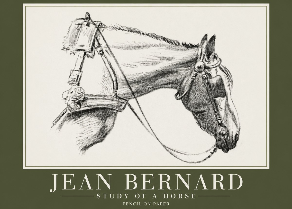 Jean Bernard Study of a Horse XVIII No2 - Affiche