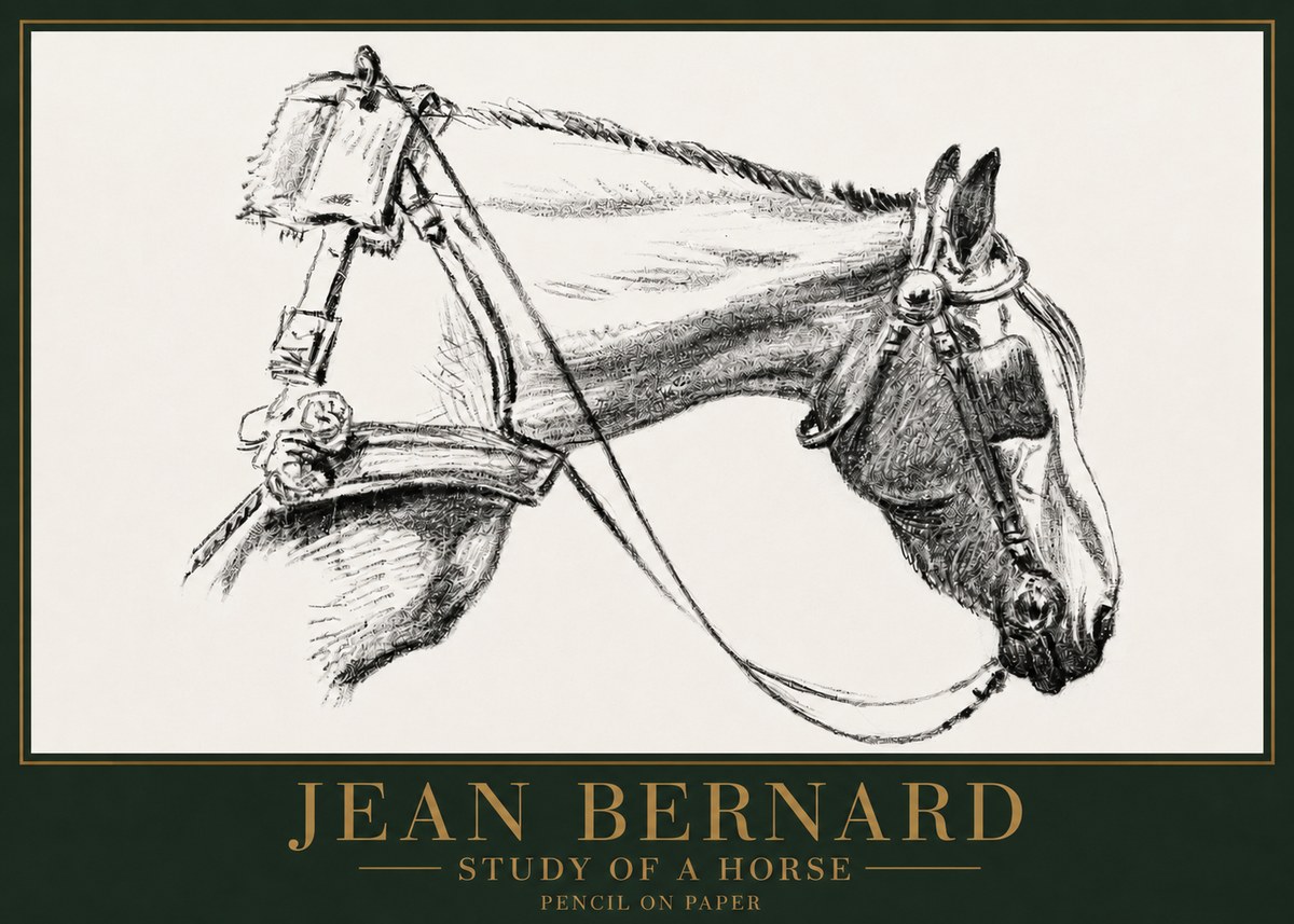 Jean Bernard Study of a Horse XVIII No4 - Affiche
