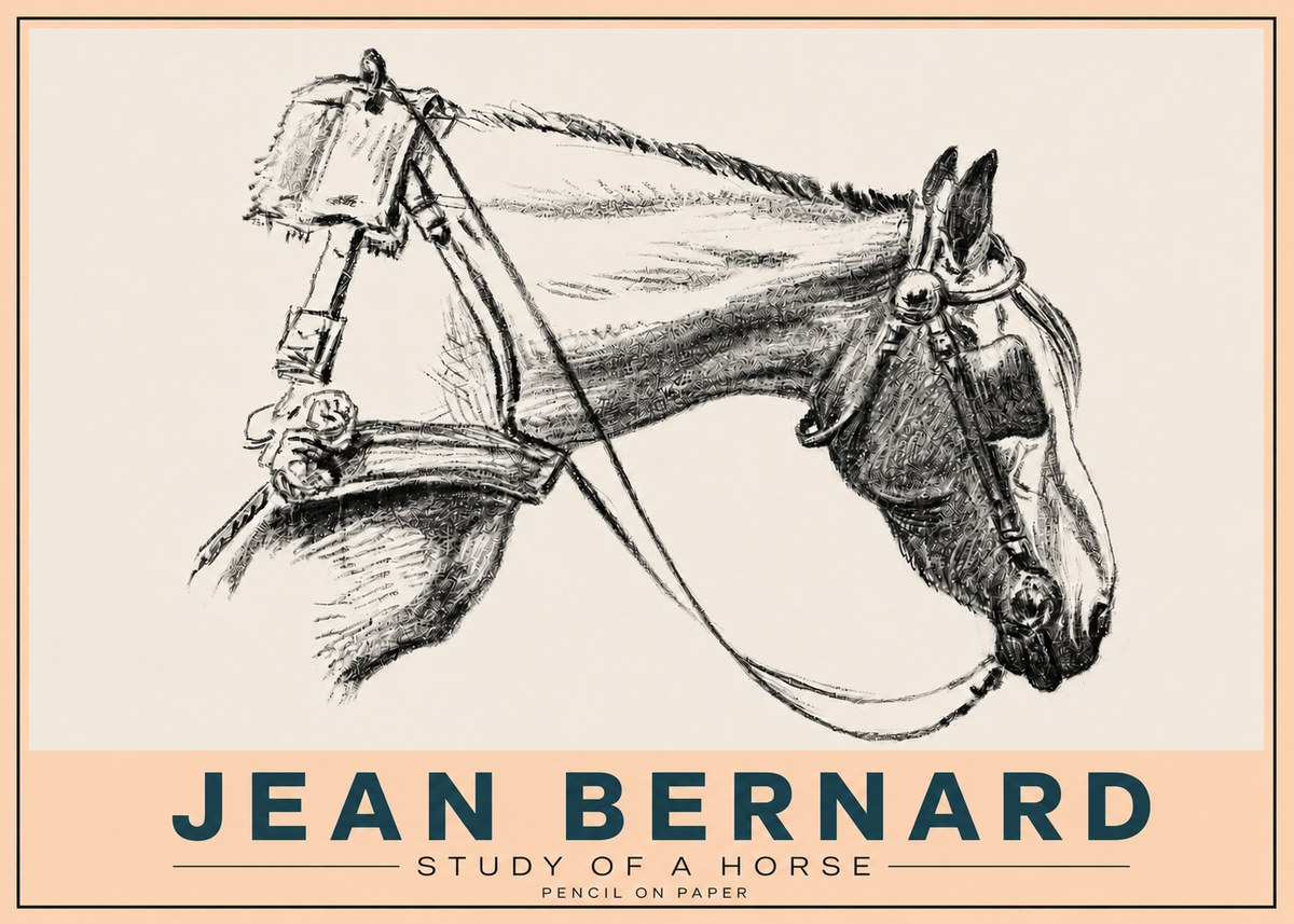 Jean Bernard Study of a Horse XVIII No5 - Affiche