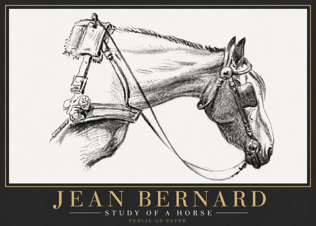 Jean Bernard Study of a Horse XVIII No6 - Affiche
