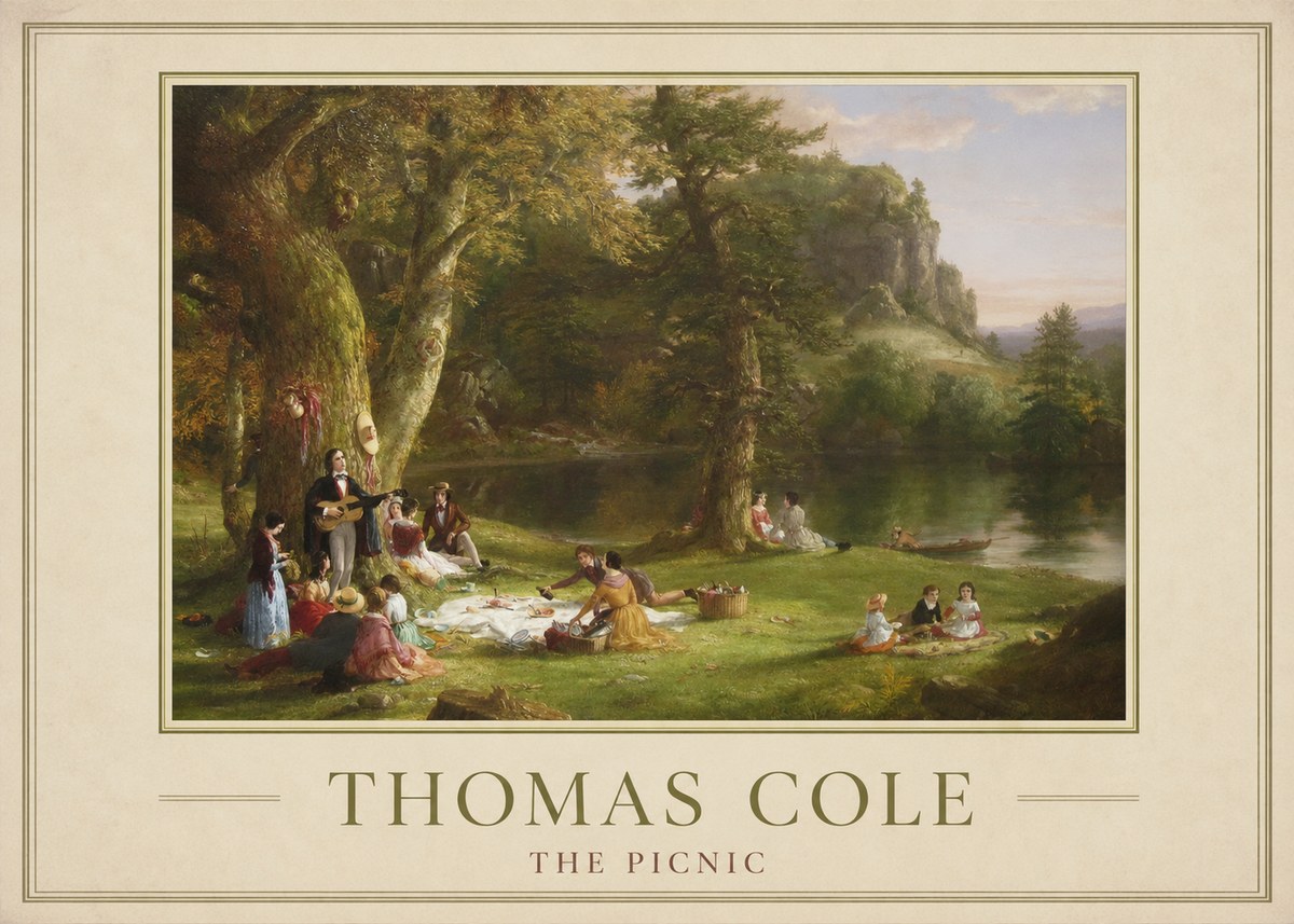 Thomas Cole The Picnic No1 - Affiche