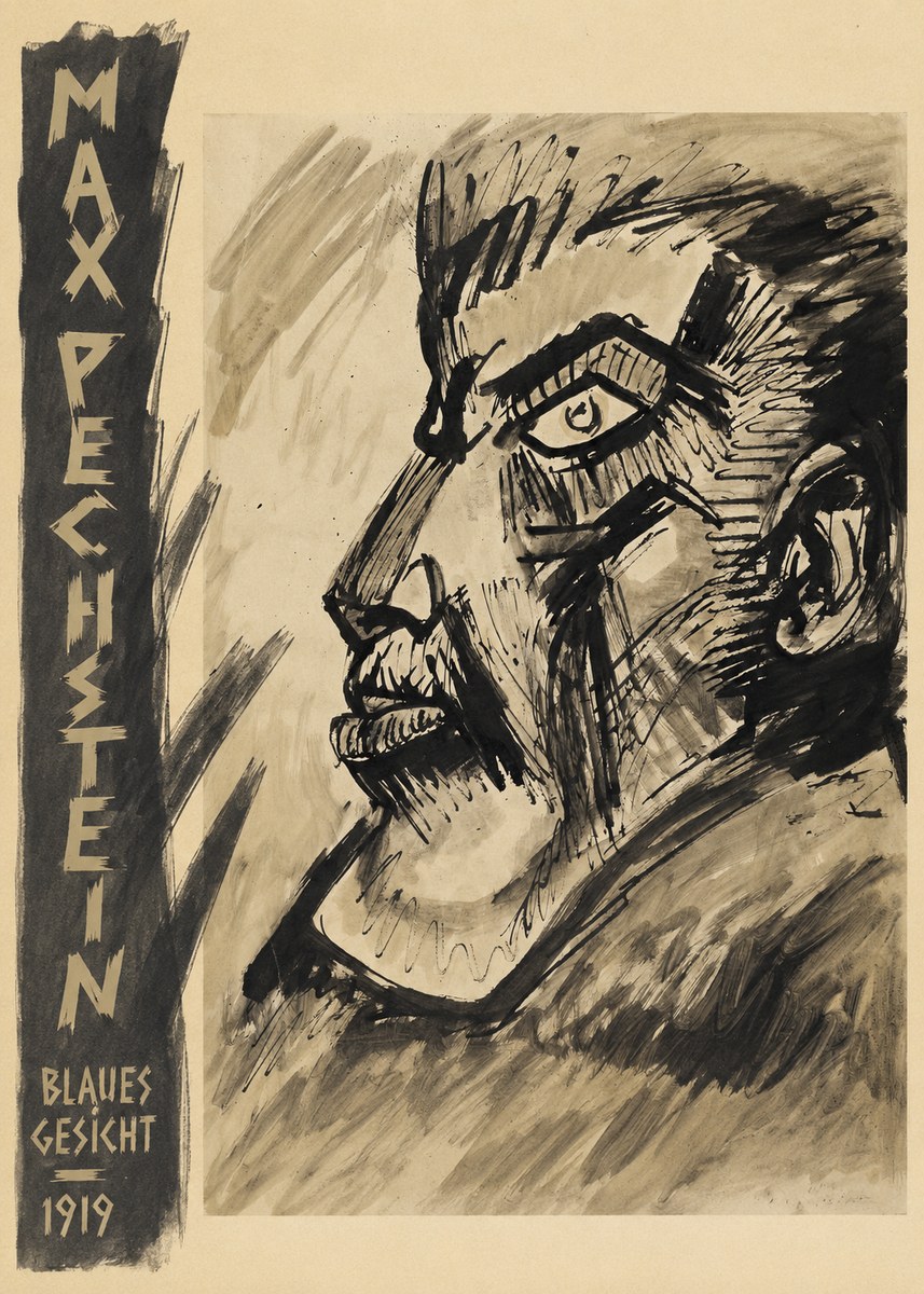 Max Pechstein Blaues Gesicht No2 - Affiche