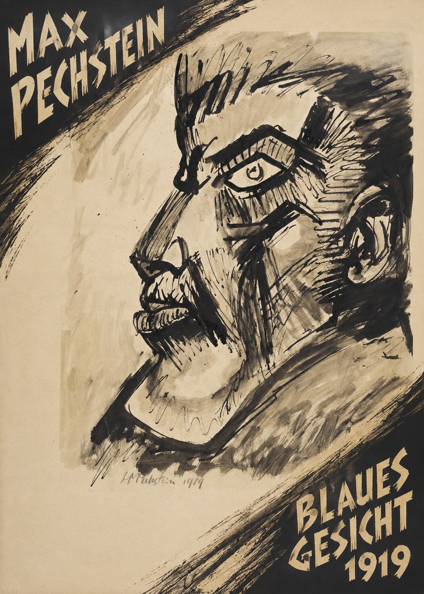 Max Pechstein Blaues Gesicht No4 - Affiche