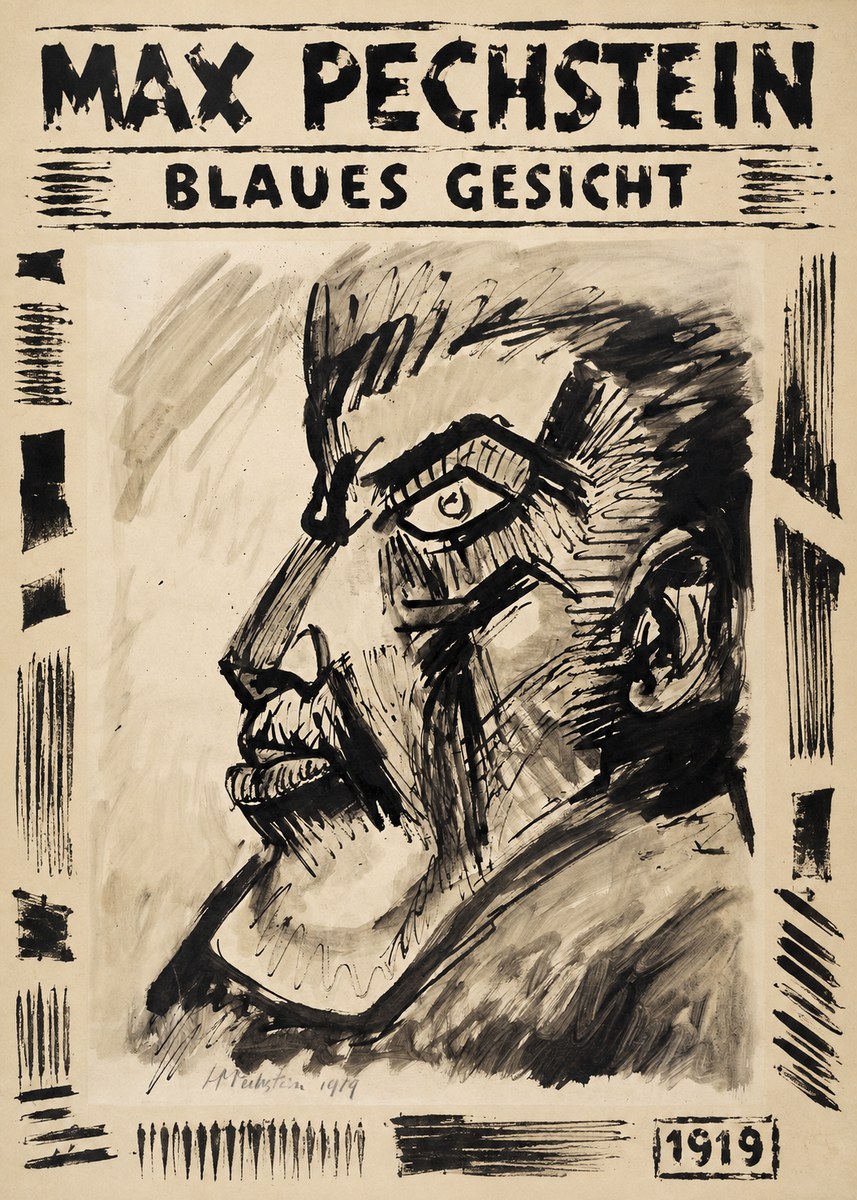 Max Pechstein Blaues Gesicht No6 - Affiche