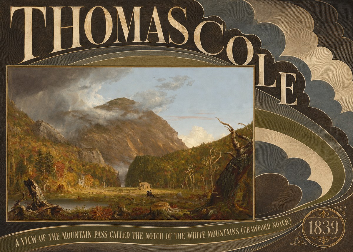 Thomas Cole A View of the Mountain Pass Called the Notch of the White Mountains (Crawford Notch) II No5 - Affiche
