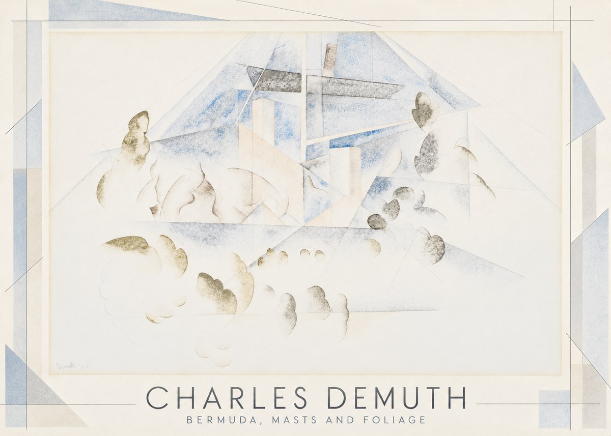 Charles Demuth Bermuda, Masts and Foliage No1 - Affiche
