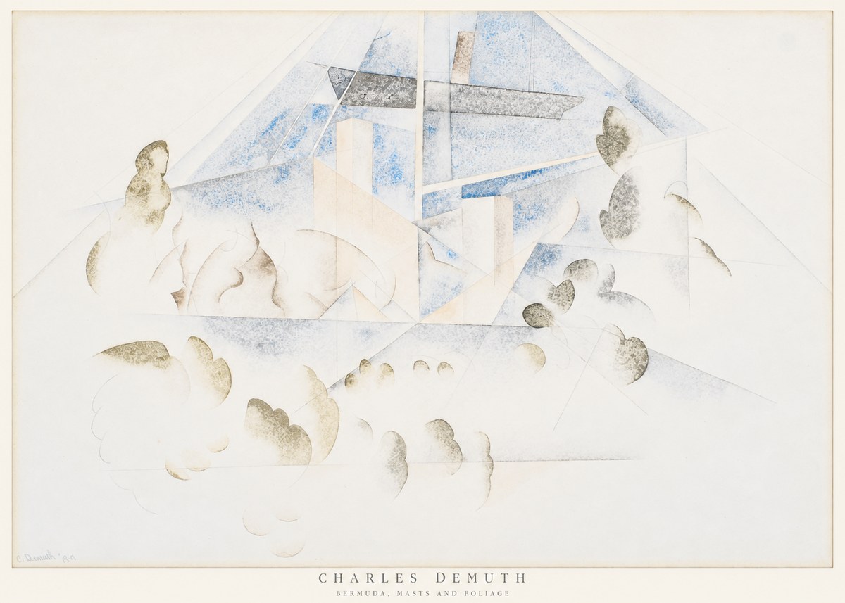 Charles Demuth Bermuda, Masts and Foliage No6 - Affiche