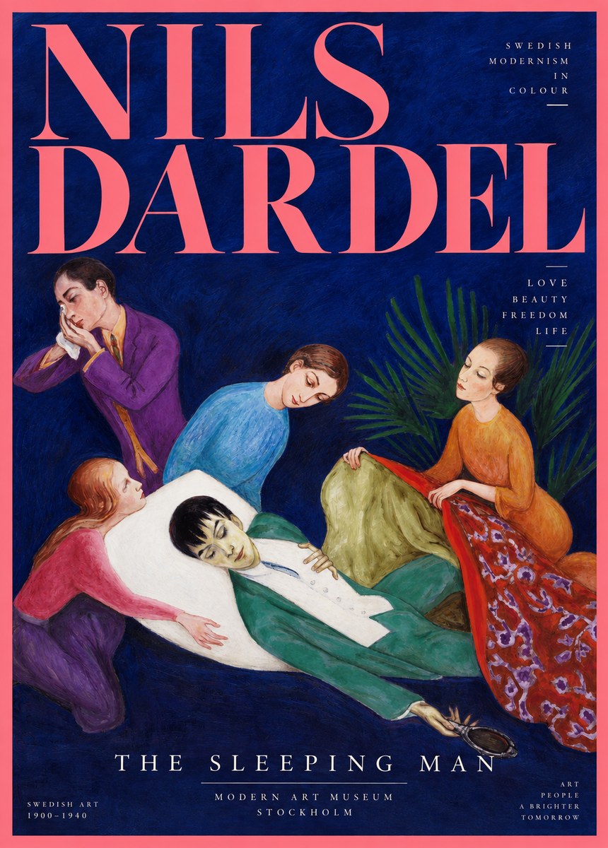 Nils Dardel The Sleeping Man No2 - Affiche