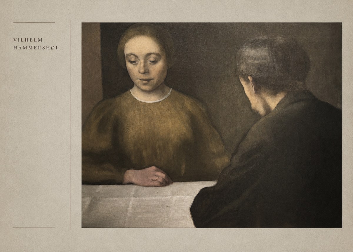 Vilhelm Hammershøi A Conversation No5 - Affiche