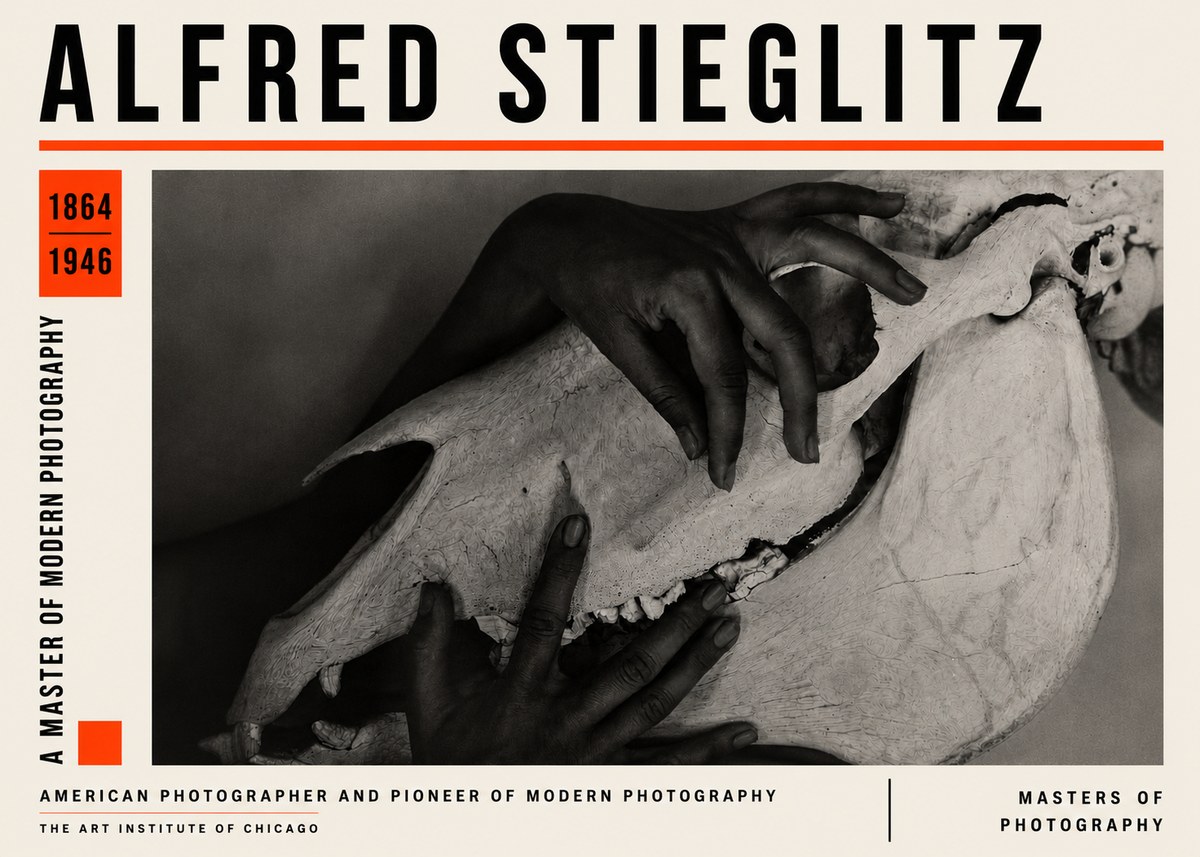 Alfred Stieglitz Georgia O'keeffe - Hands and Skull No6 - Affiche