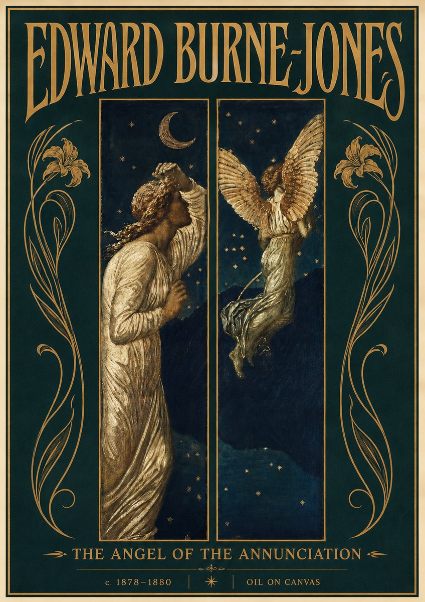 Edward Burne-Jones The Angel of the Annunciation No6 - Affiche